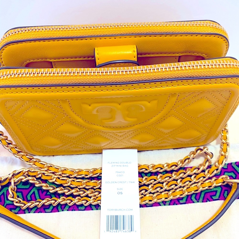 Authentic Tory Burch Fleming Double - Zip Mini bag - Picture 13 of 14